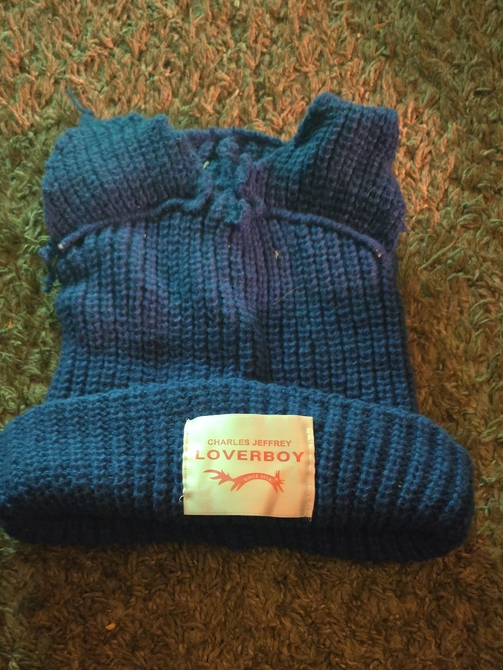 Charles Jeffrey Loverboy Royal Blue Knit Beanie